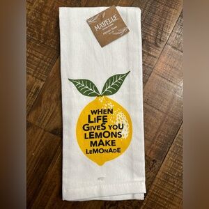 Cotton Kitchen Towel Lemon - WHEN LIFE
GIVES YOU LEMONS MAKE LEMONADE 15" x 25"